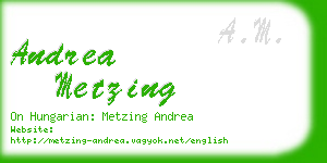 andrea metzing business card